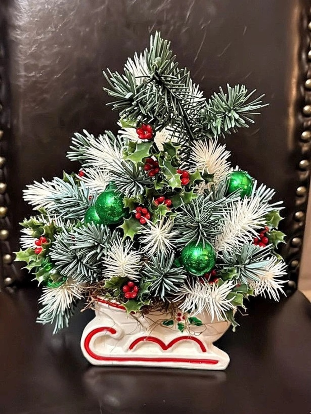 Rubens Originals Christmas Tree Arrangement on Sled Base